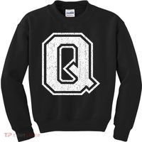 Letter Q Shirt Capital Alphabet Varsity Distressed Monogram Kids Sweatshirt thumb 0