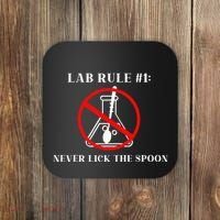Lab Rule 1 Never Lick The Spoon Funny Science Chemistry Coaster thumb 0