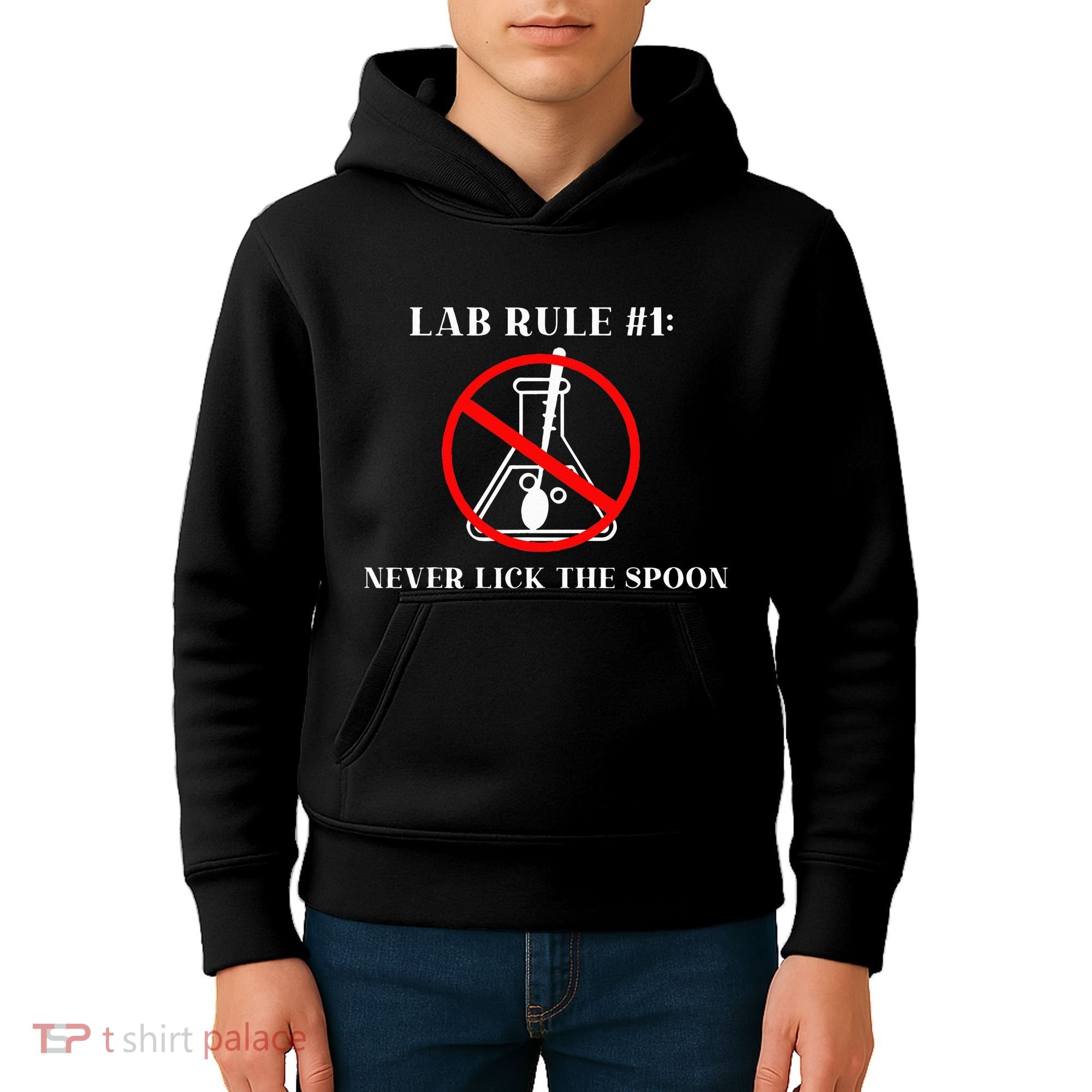 Lab Rule 1 Never Lick The Spoon Funny Science Chemistry Kids Hoodie