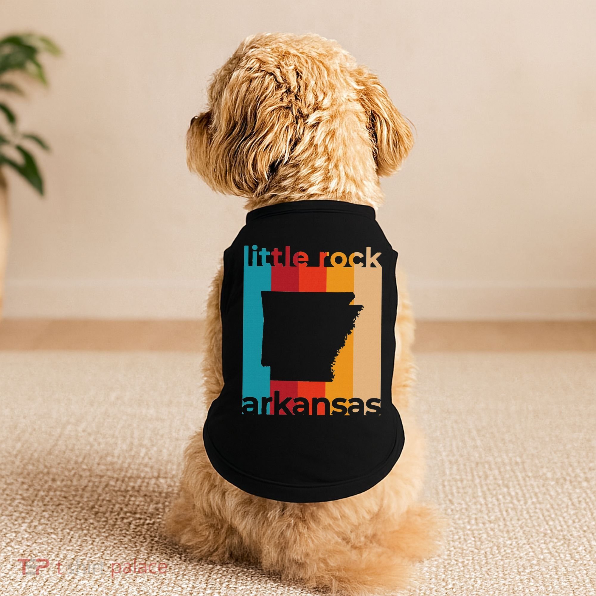 Little Rock Arkansas Retro Cutout Ar Souvenir Doggie Tank