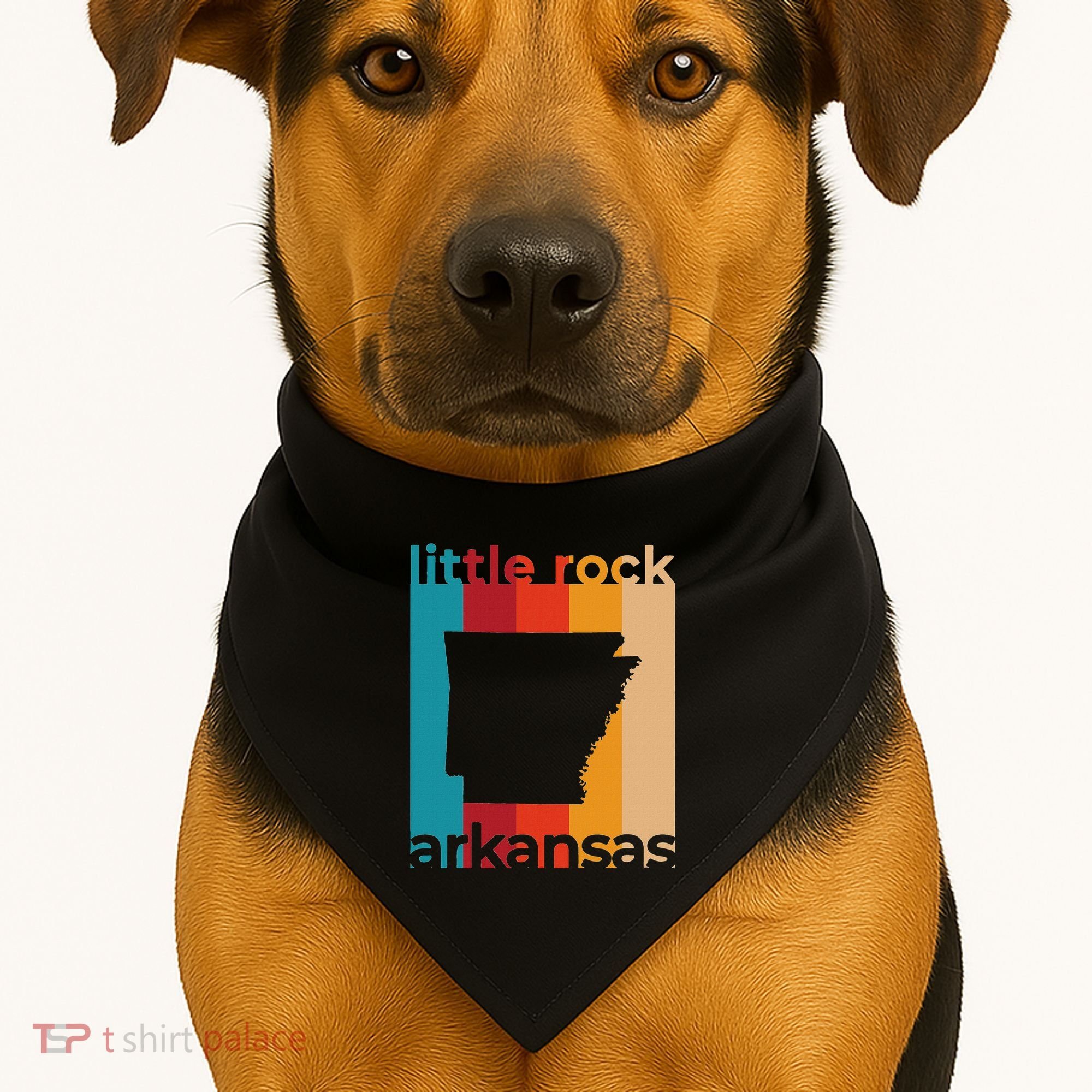 Little Rock Arkansas Retro Cutout Ar Souvenir USA-Made Doggie Bandana