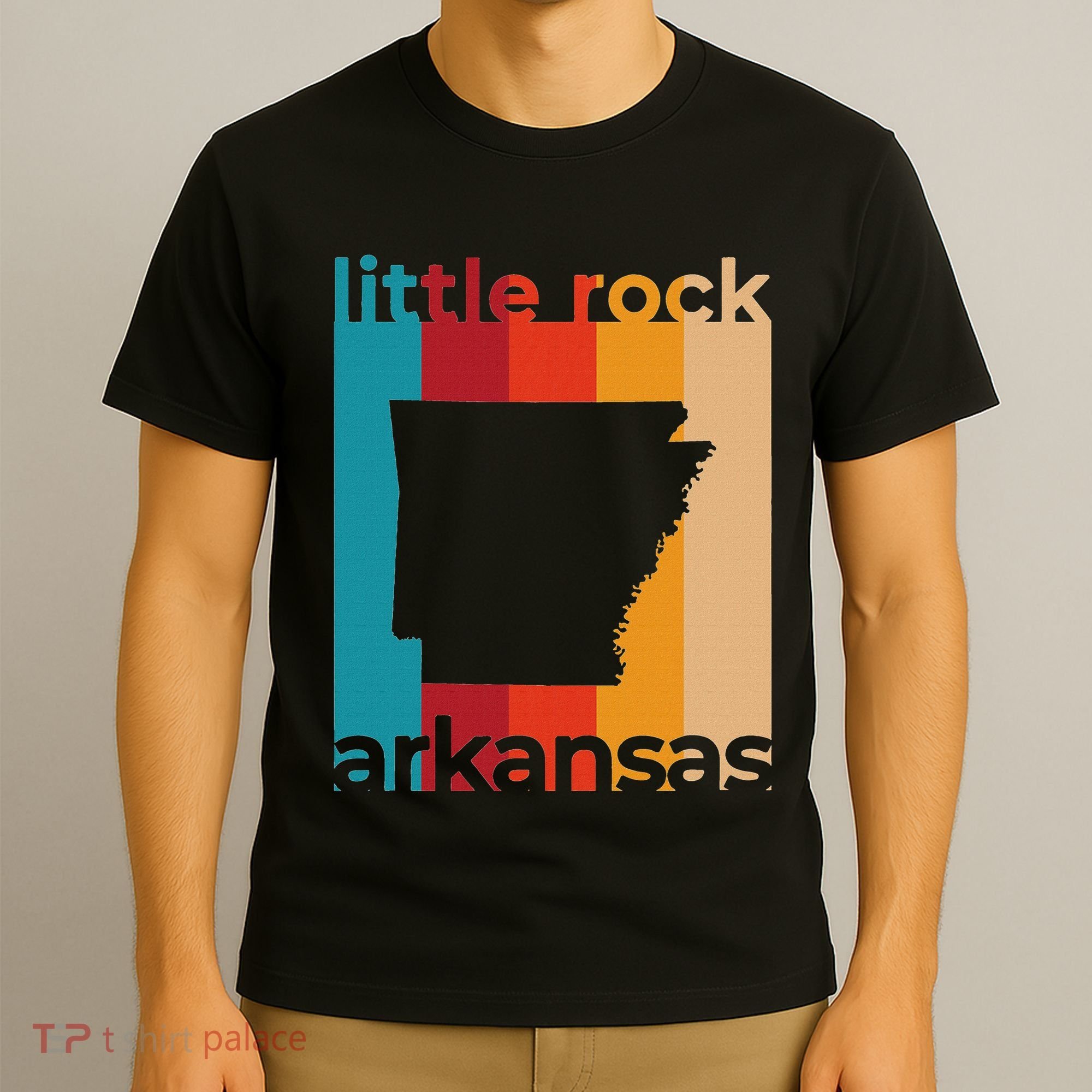 Little Rock Arkansas Retro Cutout Ar Souvenir T-Shirt
