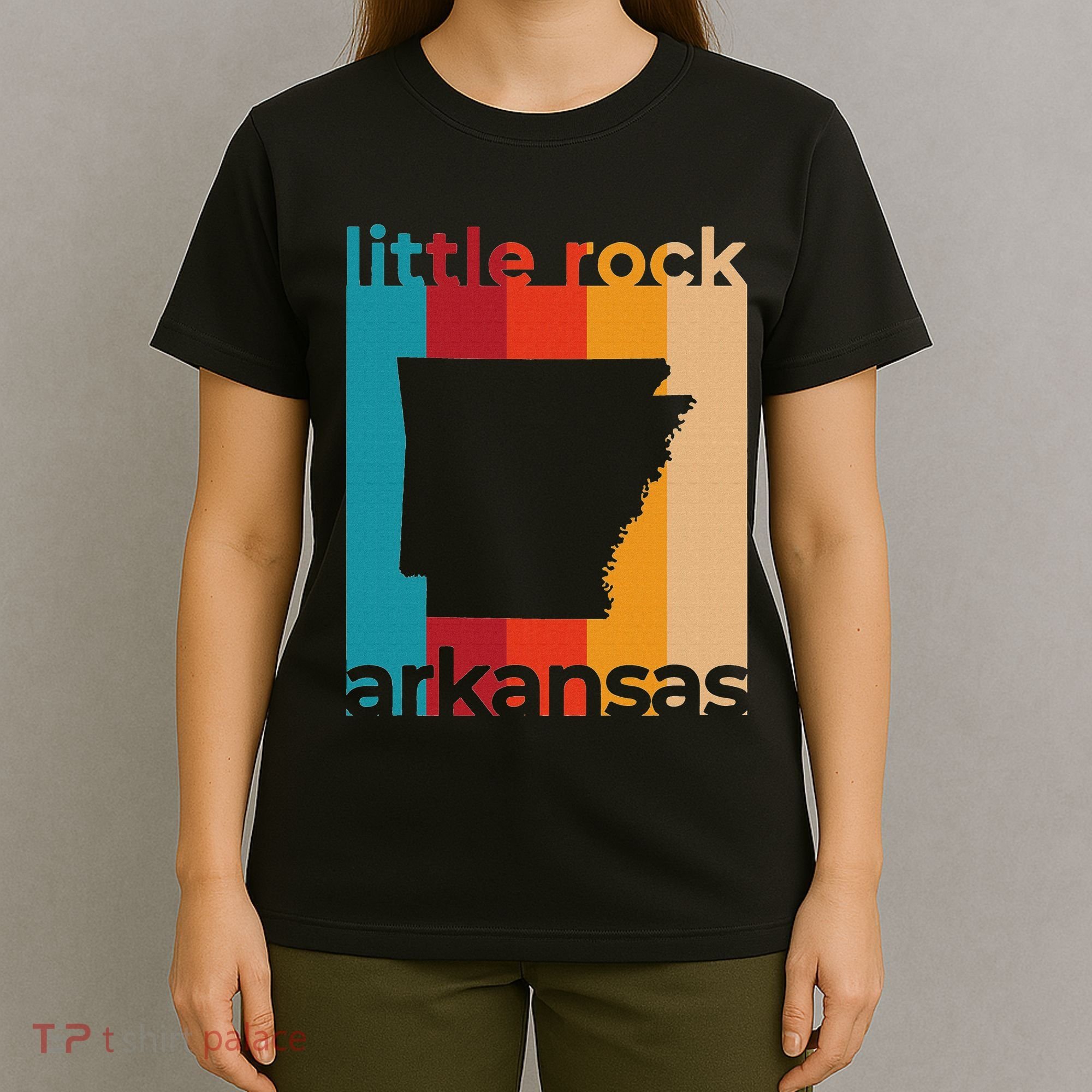 Little Rock Arkansas Retro Cutout Ar Souvenir T-Shirt