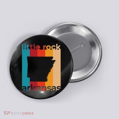 Little Rock Arkansas Retro Cutout Ar Souvenir Button