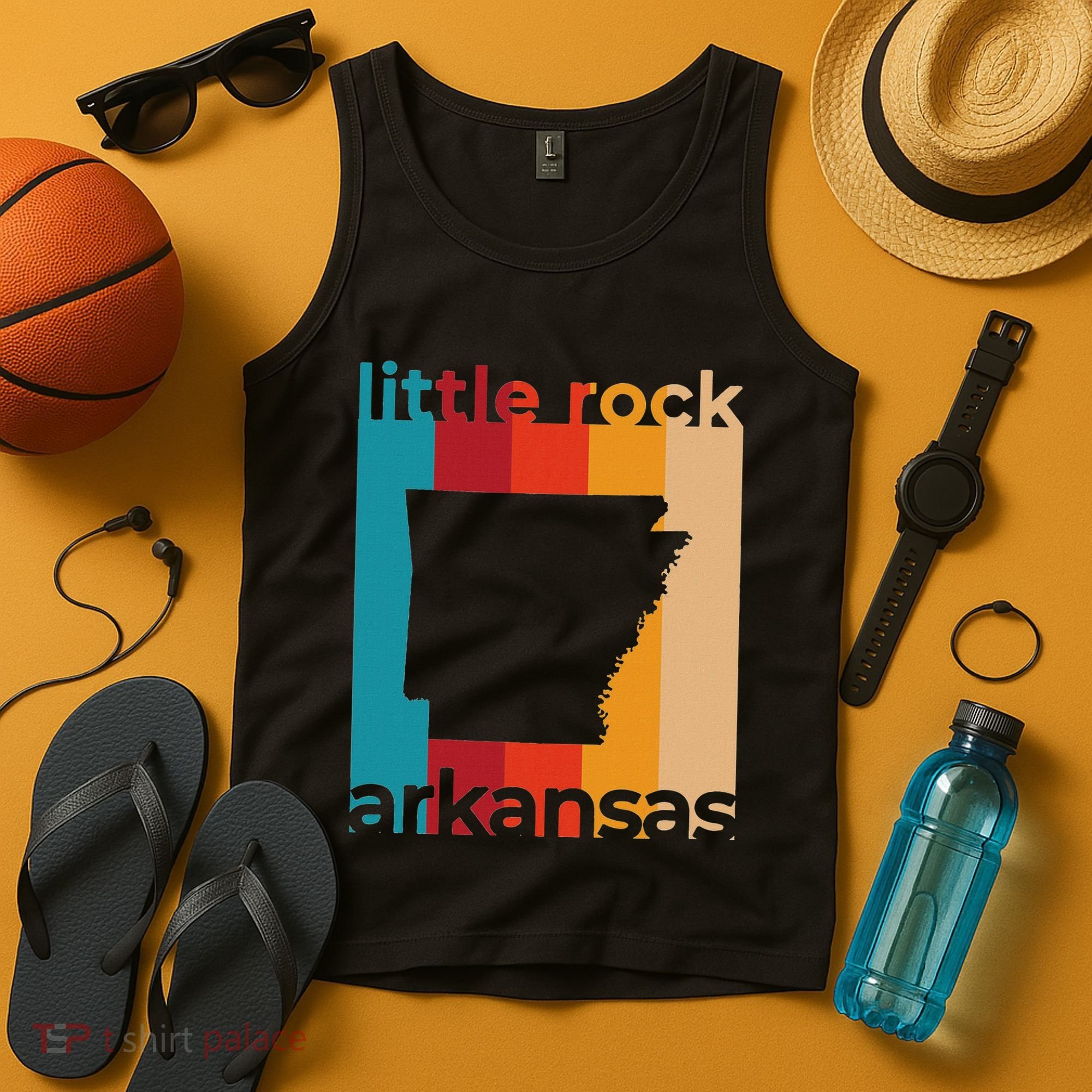Little Rock Arkansas Retro Cutout Ar Souvenir Tank Top
