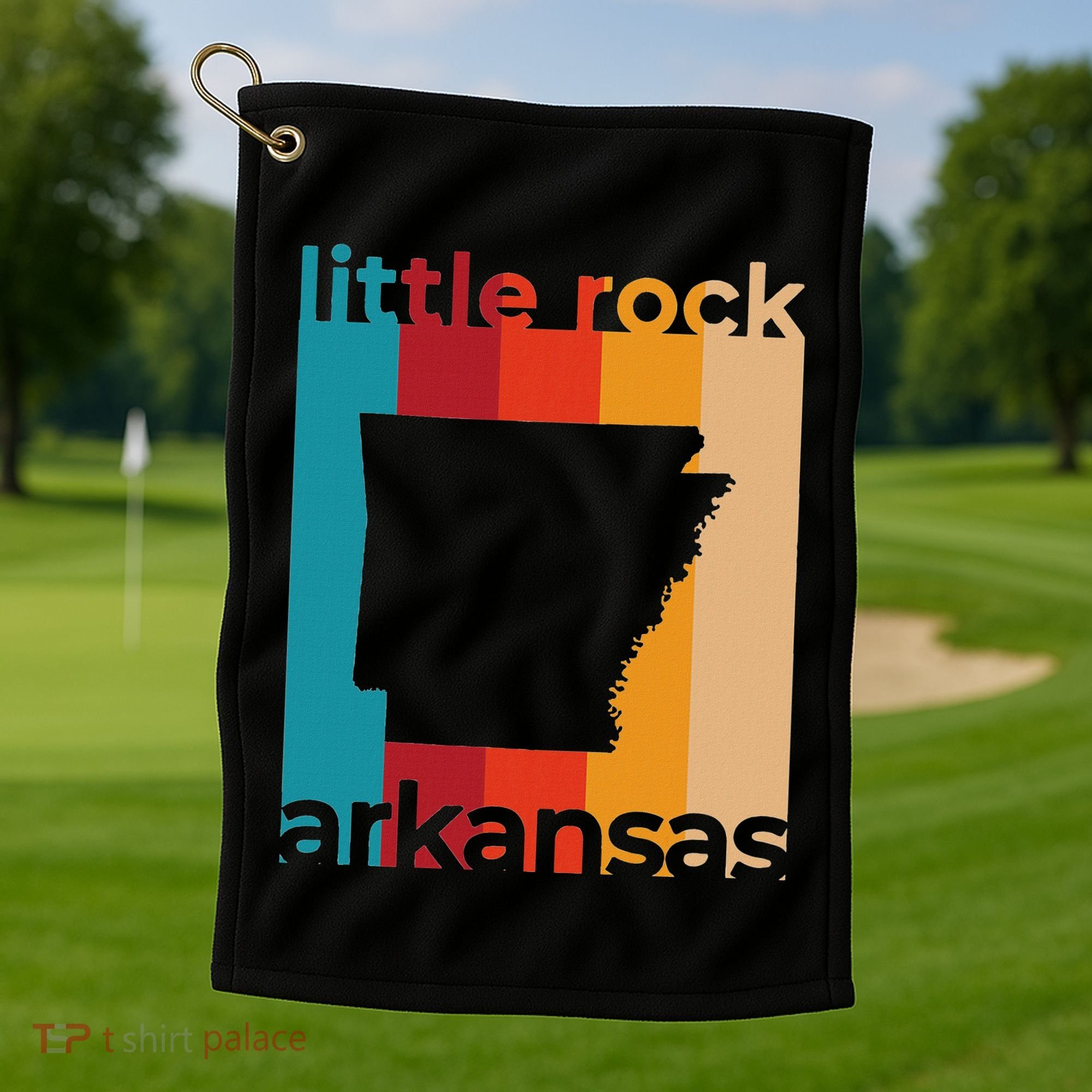 Little Rock Arkansas Retro Cutout Ar Souvenir Golf Towel