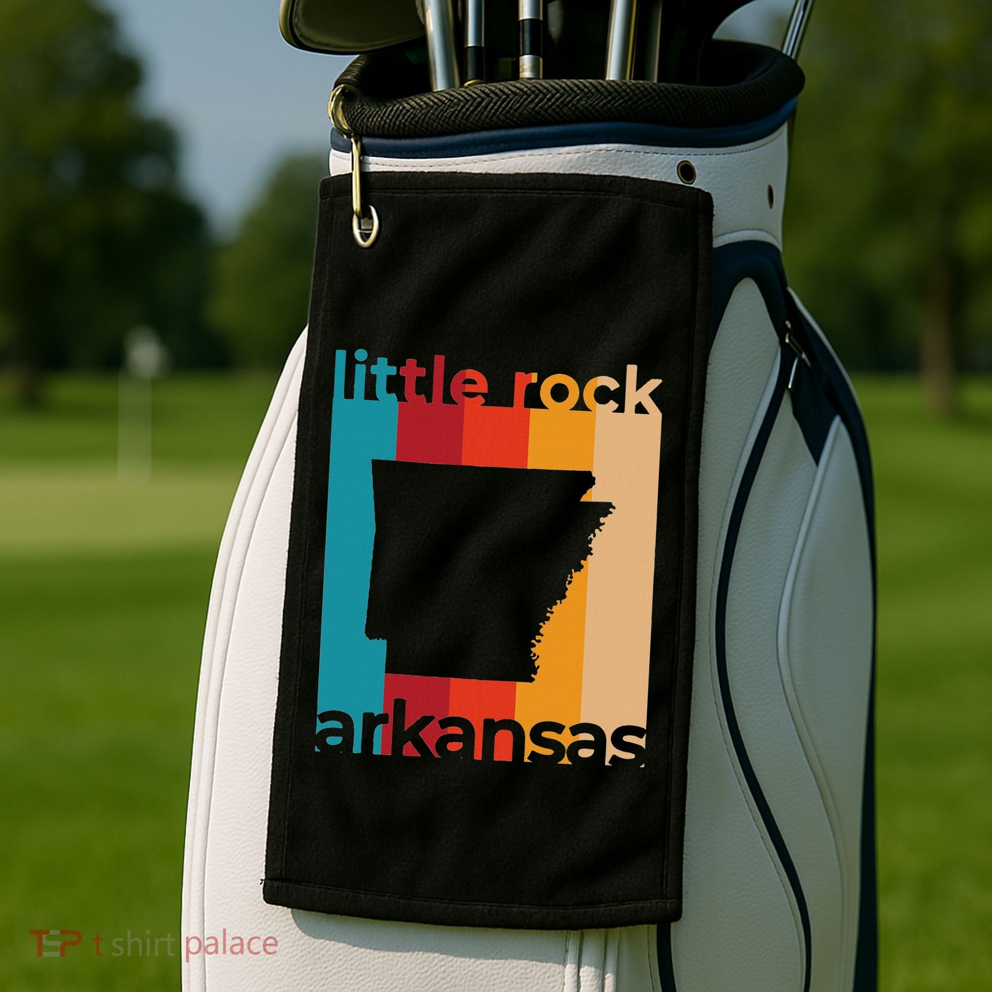 Little Rock Arkansas Retro Cutout Ar Souvenir Golf Towel