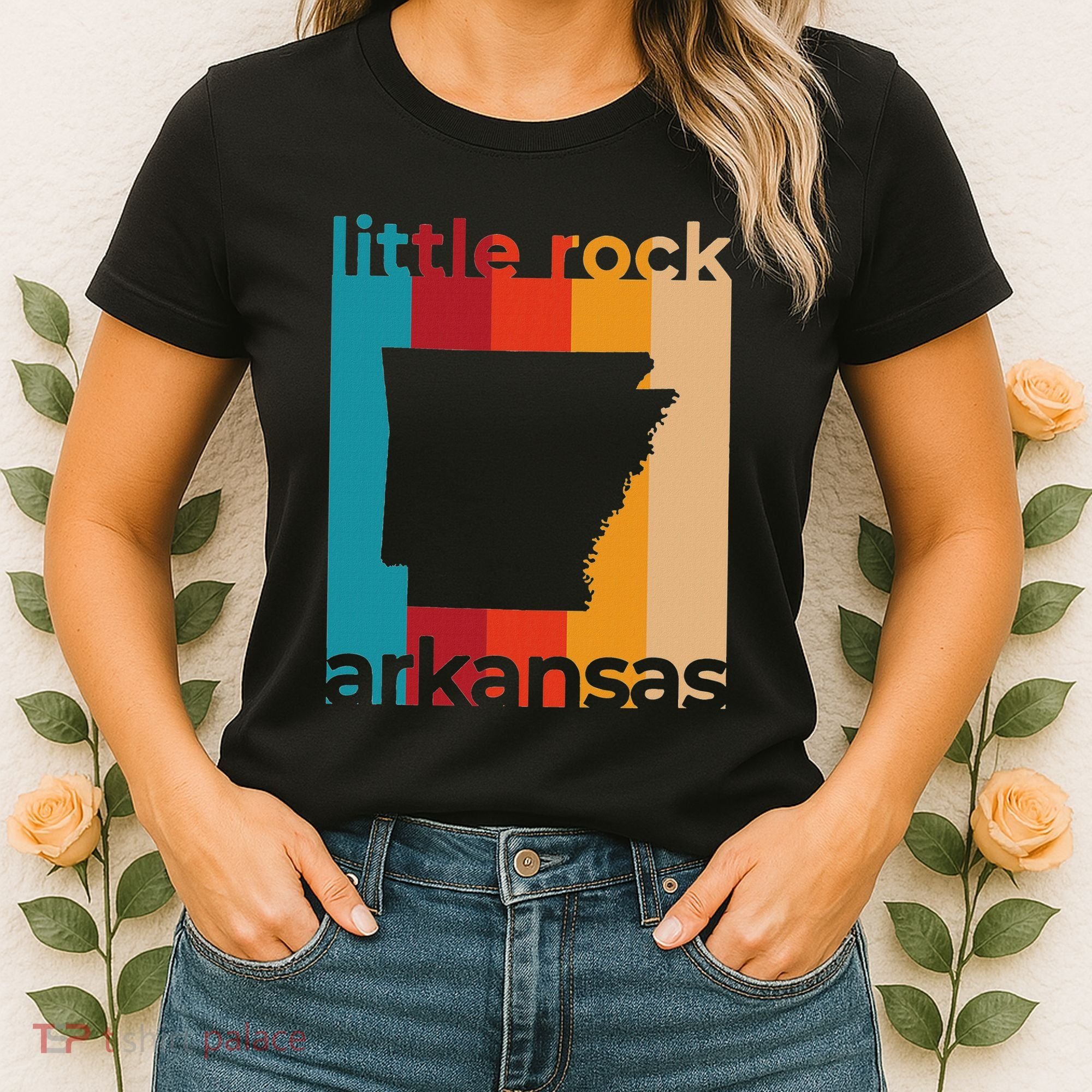 Little Rock Arkansas Retro Cutout Ar Souvenir Women's T-Shirt
