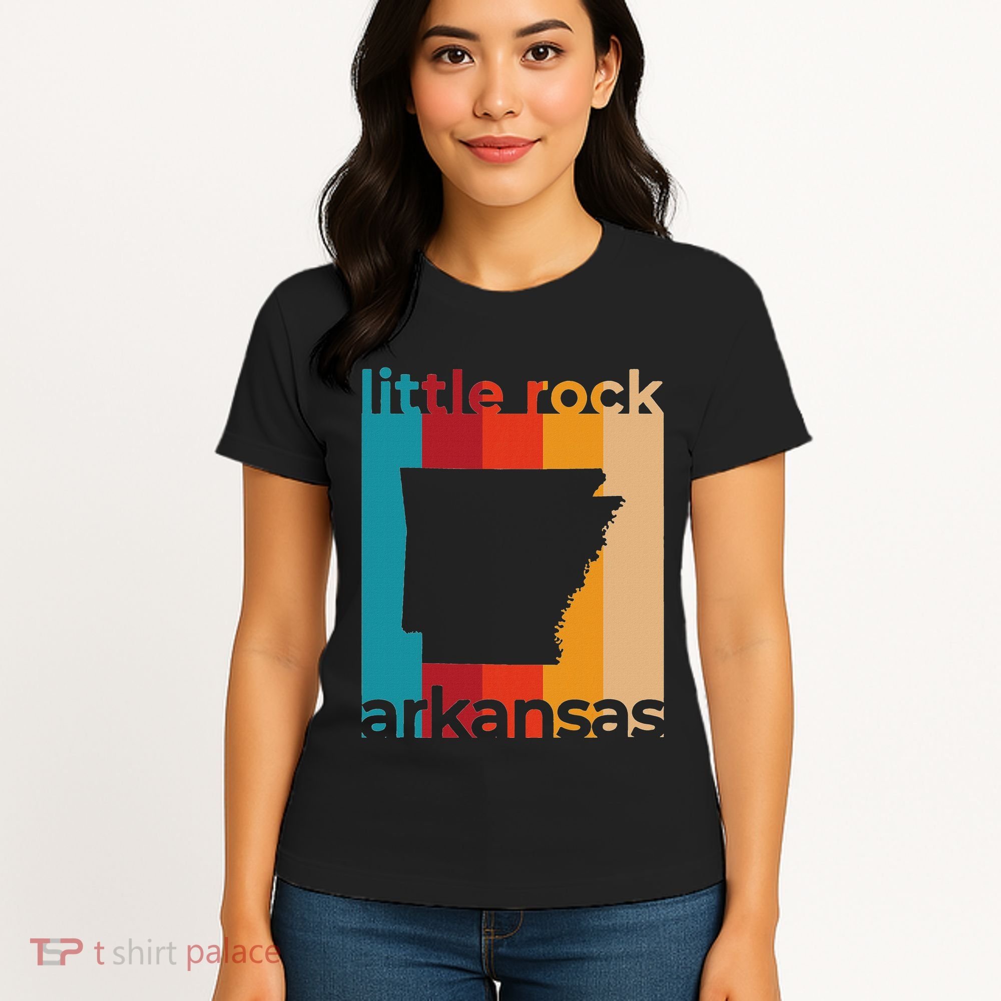 Little Rock Arkansas Retro Cutout Ar Souvenir Women's T-Shirt