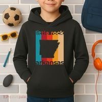 Little Rock Arkansas Retro Cutout Ar Souvenir Kids Hoodie thumb 2
