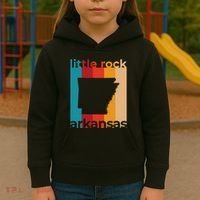 Little Rock Arkansas Retro Cutout Ar Souvenir Kids Hoodie thumb 3