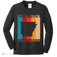 Little Rock Arkansas Retro Cutout Ar Souvenir Kids Long Sleeve Shirt thumb 0
