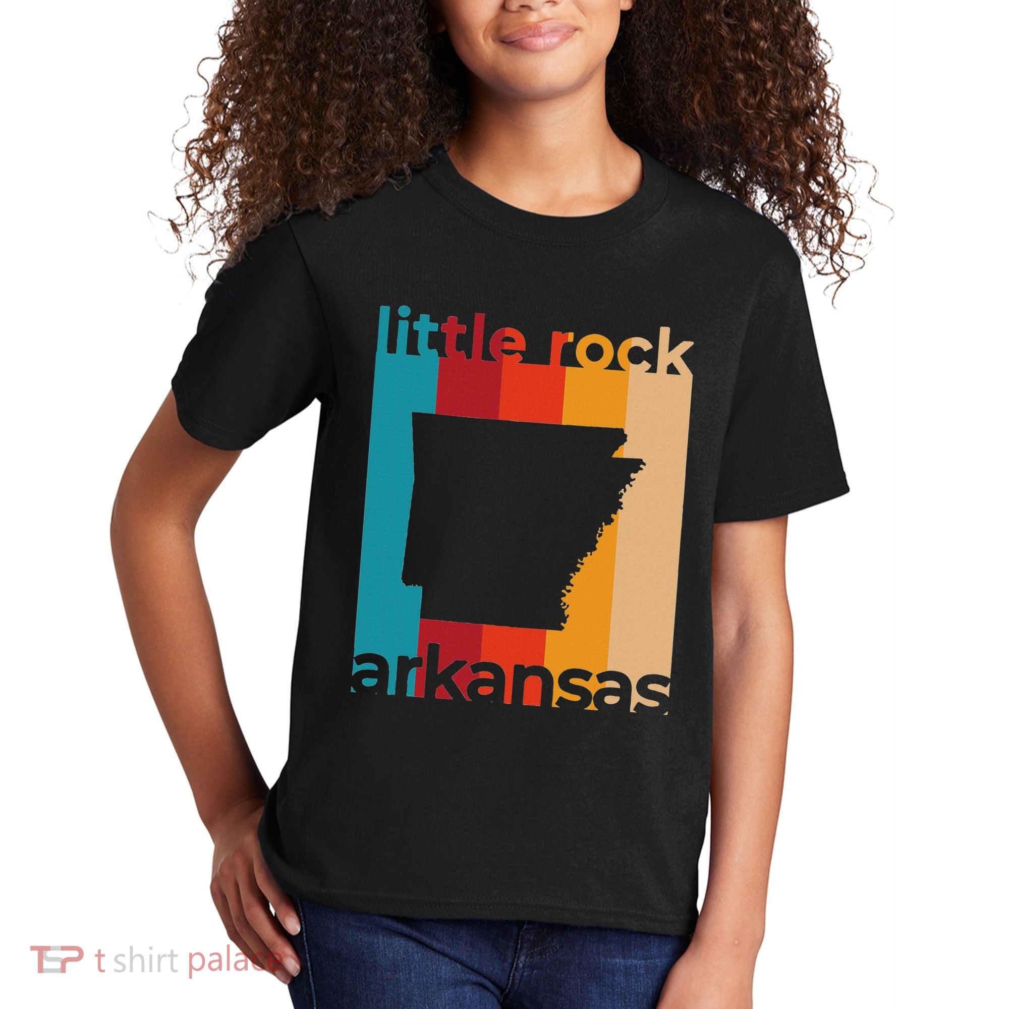 Little Rock Arkansas Retro Cutout Ar Souvenir Kids T-Shirt