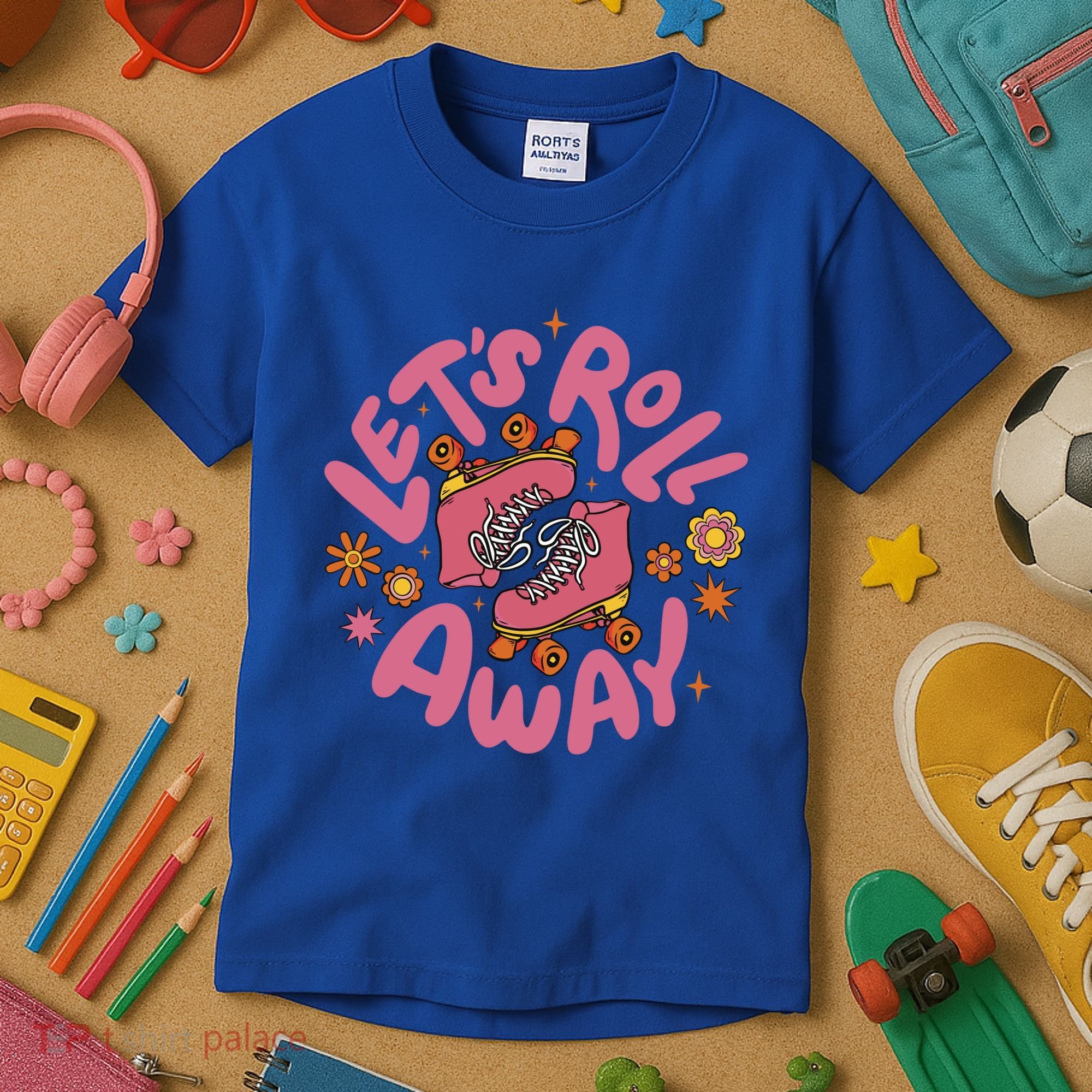 Let's Roll Away Skate Kids T-Shirt