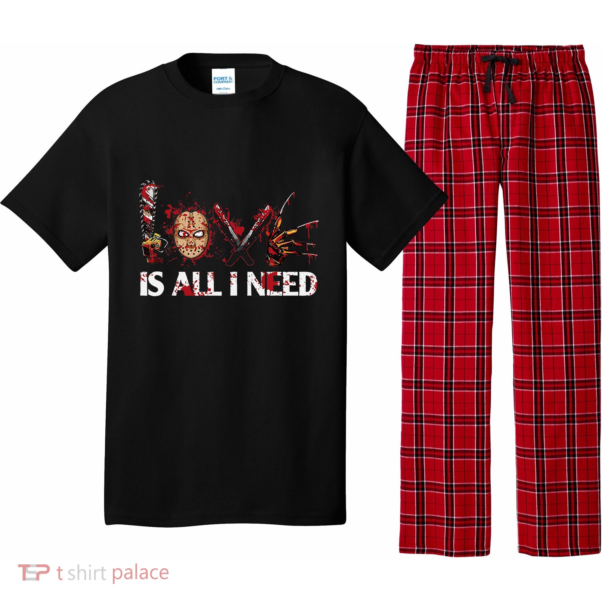 Love Retro All I Funny Need Halloween Scary Horror Movies Pajama Set