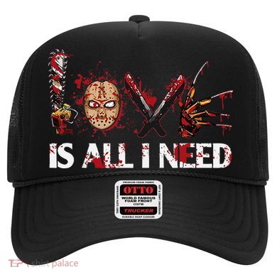 Love Retro All I Funny Need Halloween Scary Horror Movies Hat