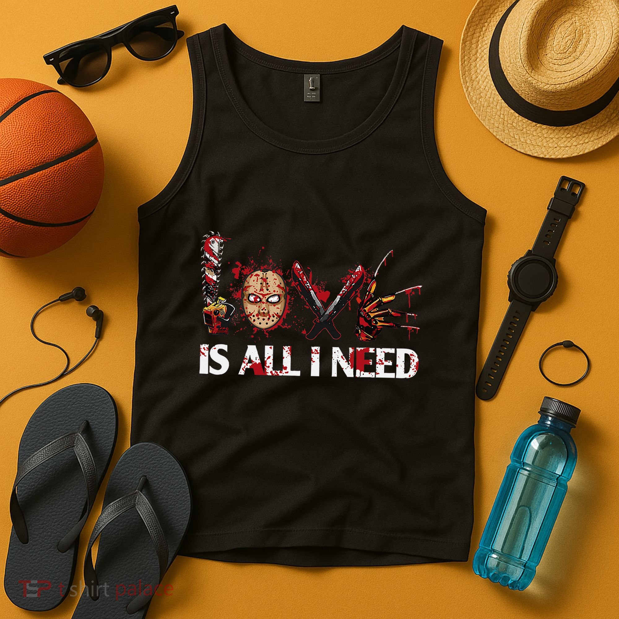 Love Retro All I Funny Need Halloween Scary Horror Movies Tank Top