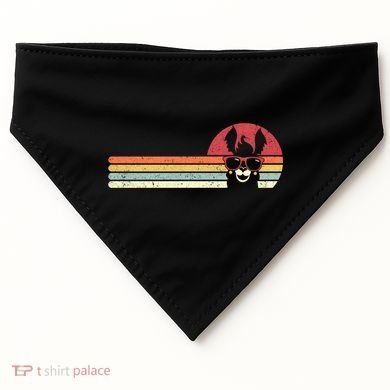 Llama Retro Alpaca Gift USA-Made Doggie Bandana