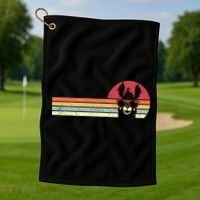 Llama Retro Alpaca Gift Golf Towel thumb 1