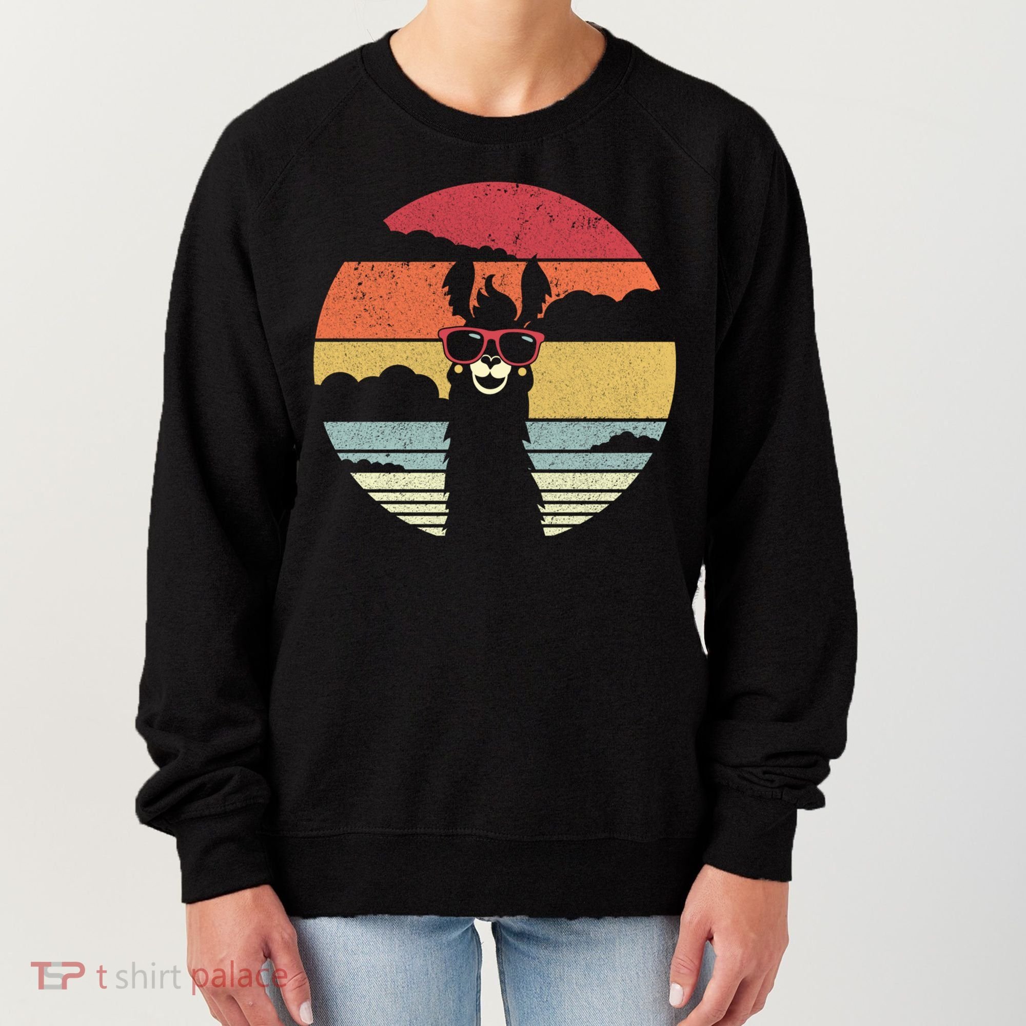Llama Retro Alpaca Cool Gift Women's Sweatshirt