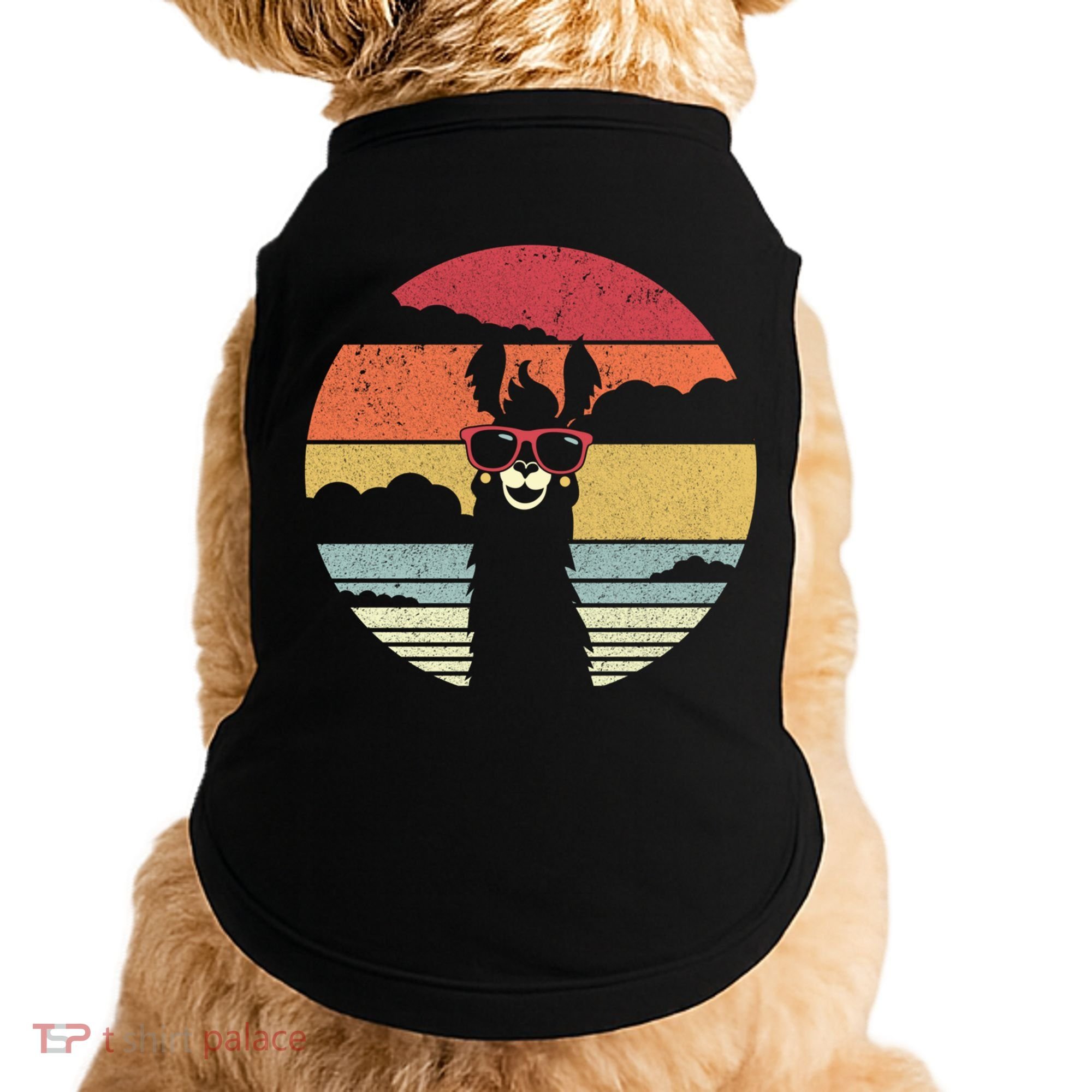 Llama Retro Alpaca Cool Gift Doggie Tank