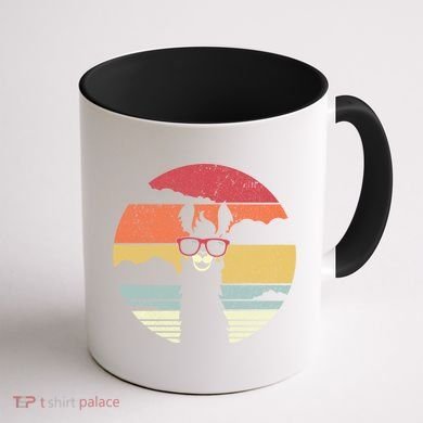 Llama Retro Alpaca Cool Gift Coffee Mug back