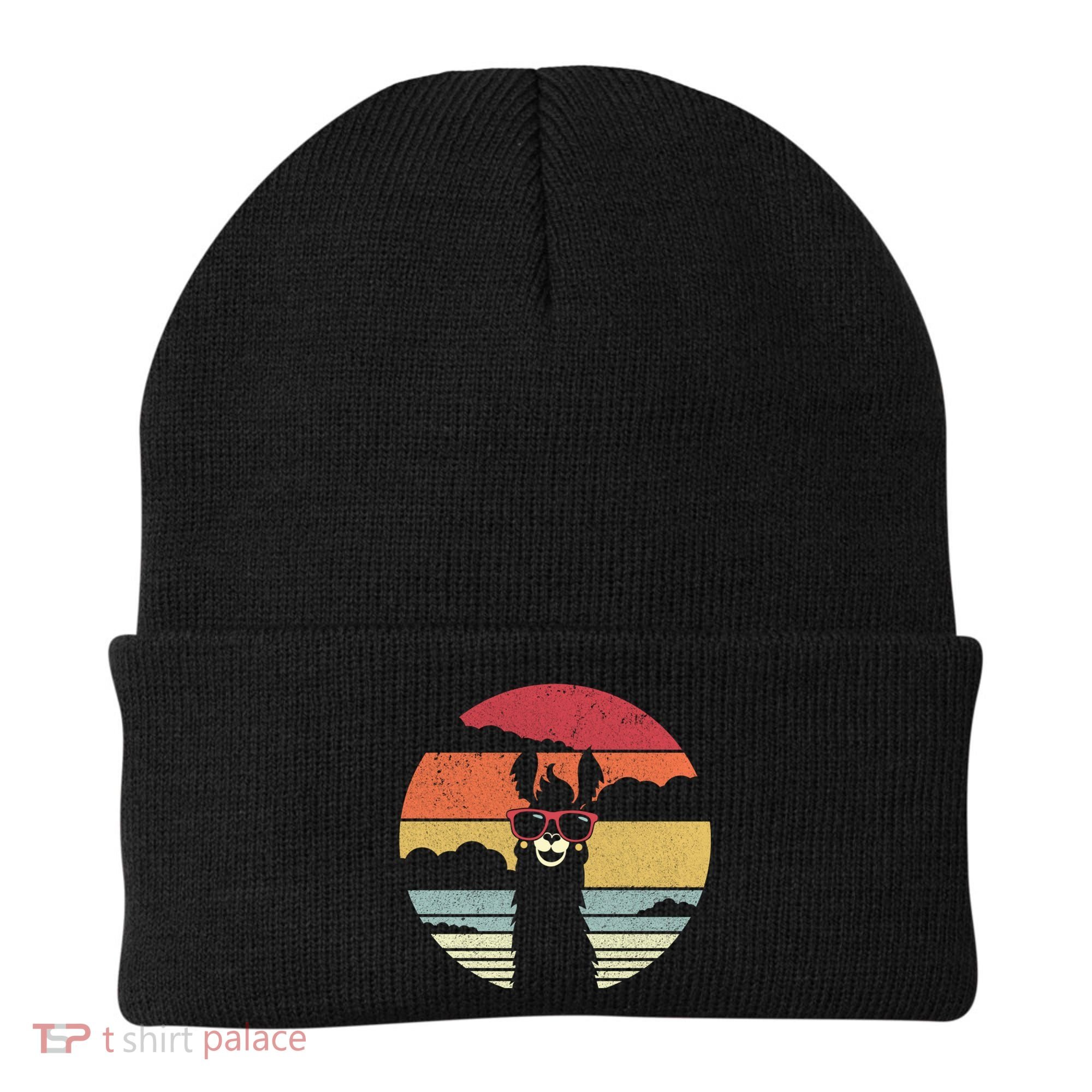 Llama Retro Alpaca Cool Gift Beanie
