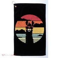 Llama Retro Alpaca Cool Gift Golf Towel thumb 0