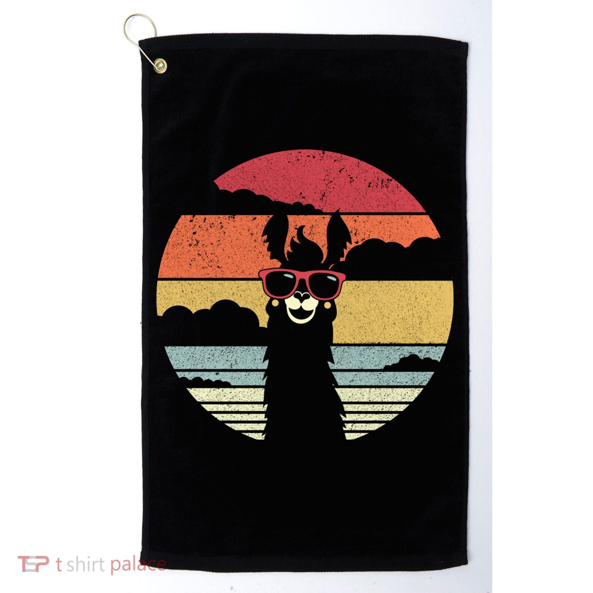 Llama Retro Alpaca Cool Gift Golf Towel