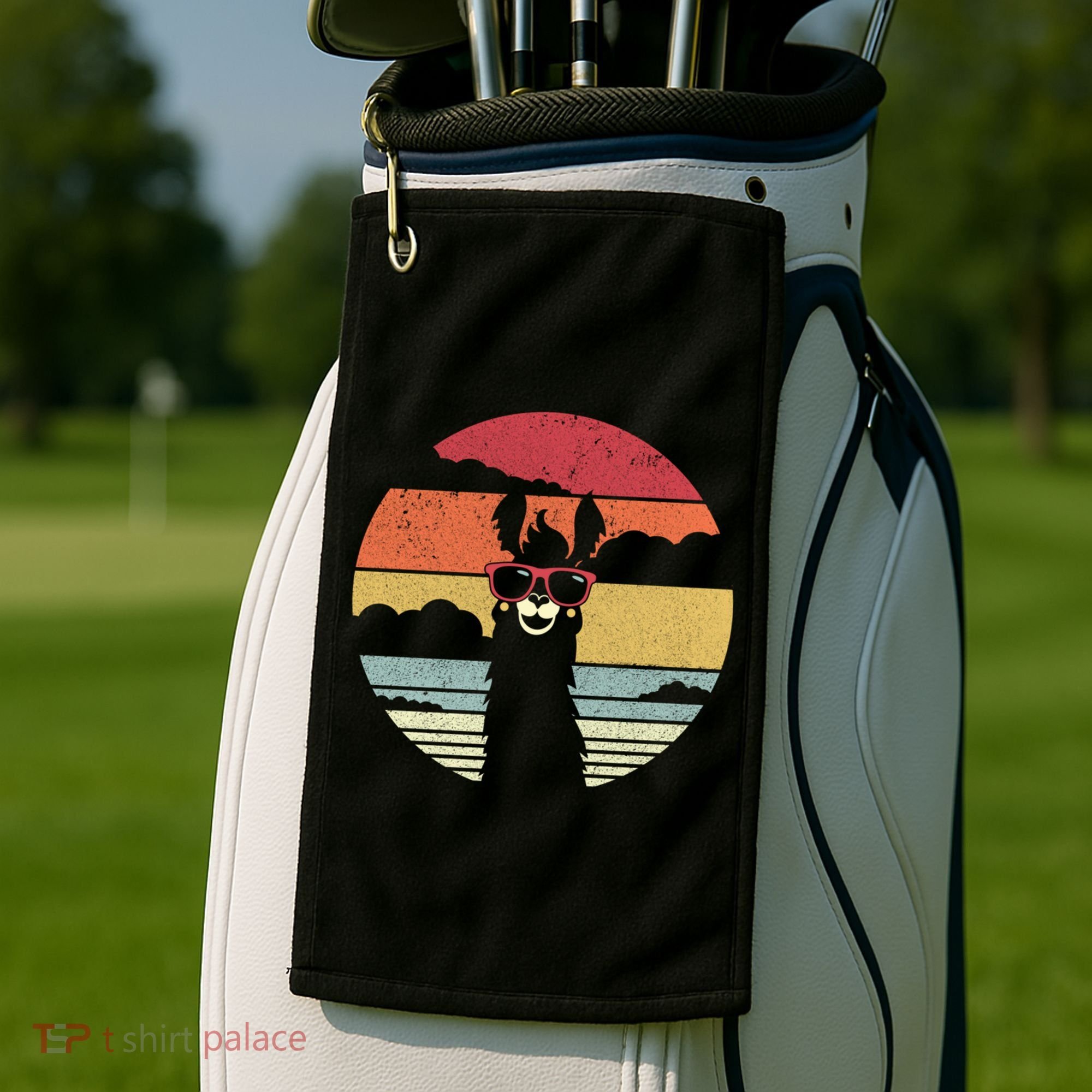 Llama Retro Alpaca Cool Gift Golf Towel