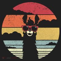 Llama Retro Alpaca Cool Gift Golf Towel thumb 3