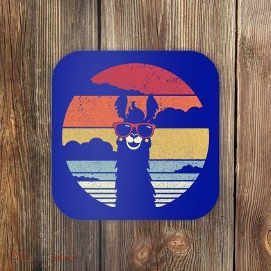 Llama Retro Alpaca Cool Gift Coaster