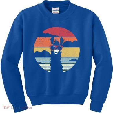 Llama Retro Alpaca Cool Gift Kids Sweatshirt
