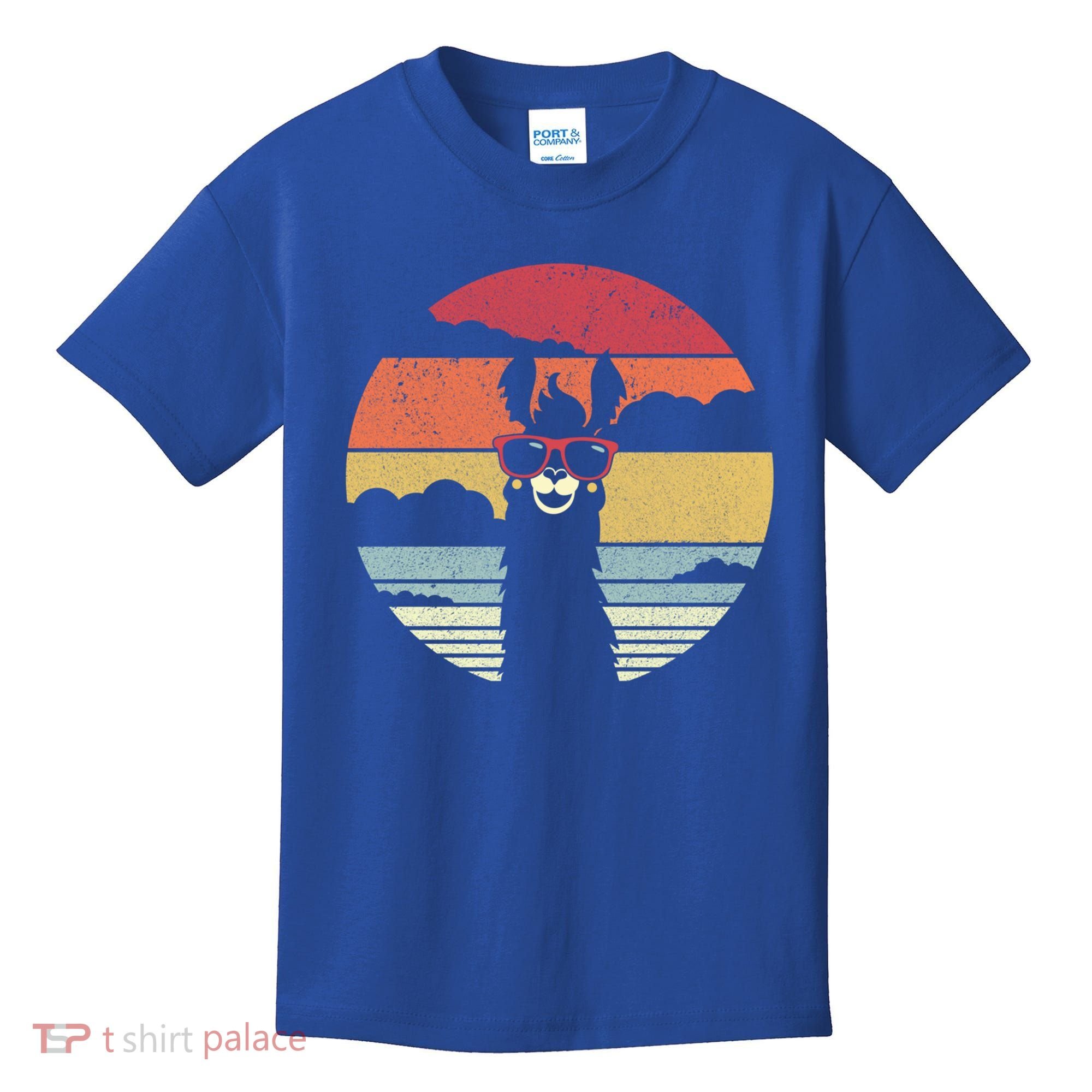 Llama Retro Alpaca Cool Gift Kids T-Shirt