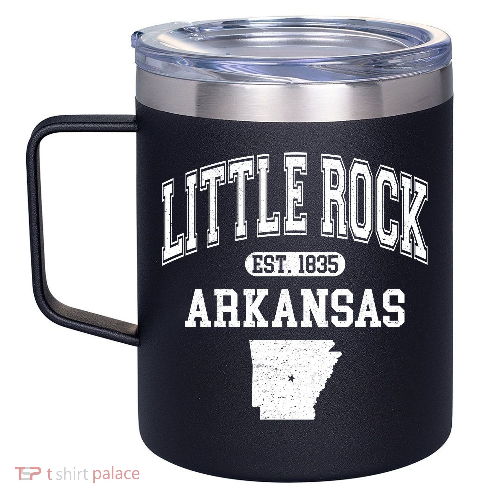 Little Rock Arkansas Est 1835 Varsity 12oz Stainless Steel Coffee Mug