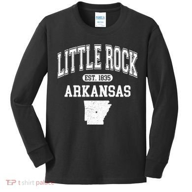 Little Rock Arkansas Est 1835 Varsity Kids Long Sleeve Shirt