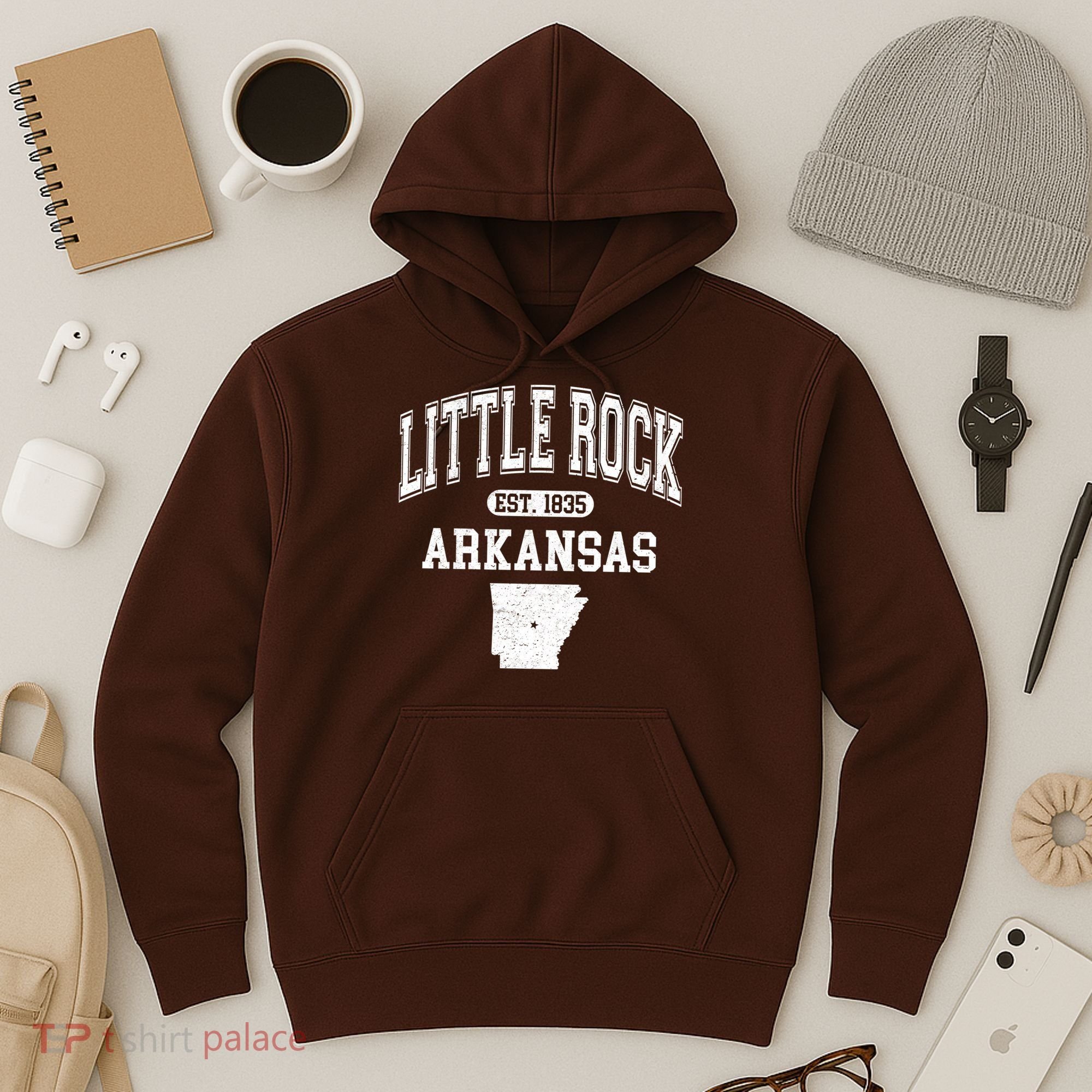 Little Rock Arkansas Est 1835 Varsity Hoodie