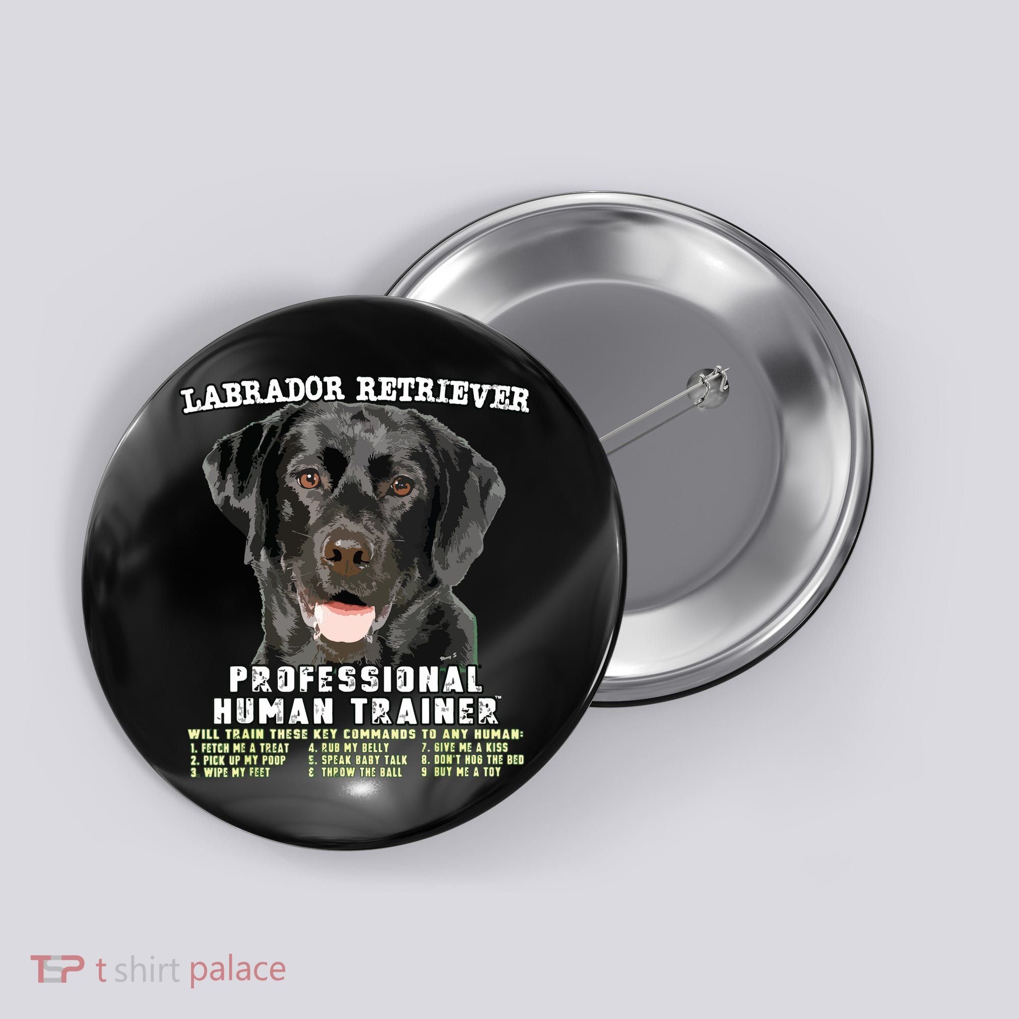 Labrador Retriever Black Lab Professional Human Trainer Button