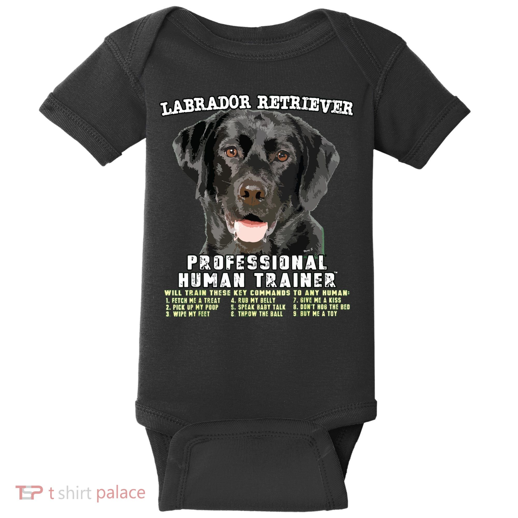 Labrador Retriever Black Lab Professional Human Trainer Baby Bodysuit