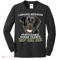 Labrador Retriever Black Lab Professional Human Trainer Kids Long Sleeve Shirt thumb 0