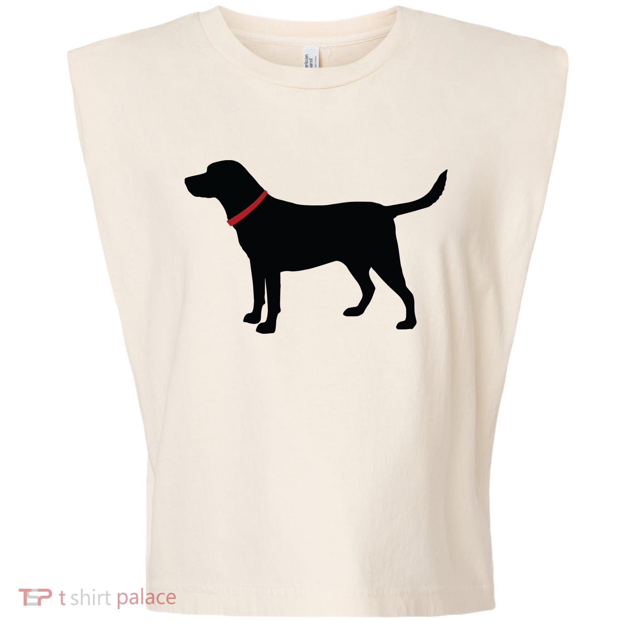 Labrador Retriever Black Garment-Dyed Women's Muscle Tee