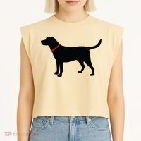 Labrador Retriever Black Garment-Dyed Women's Muscle Tee thumb 2