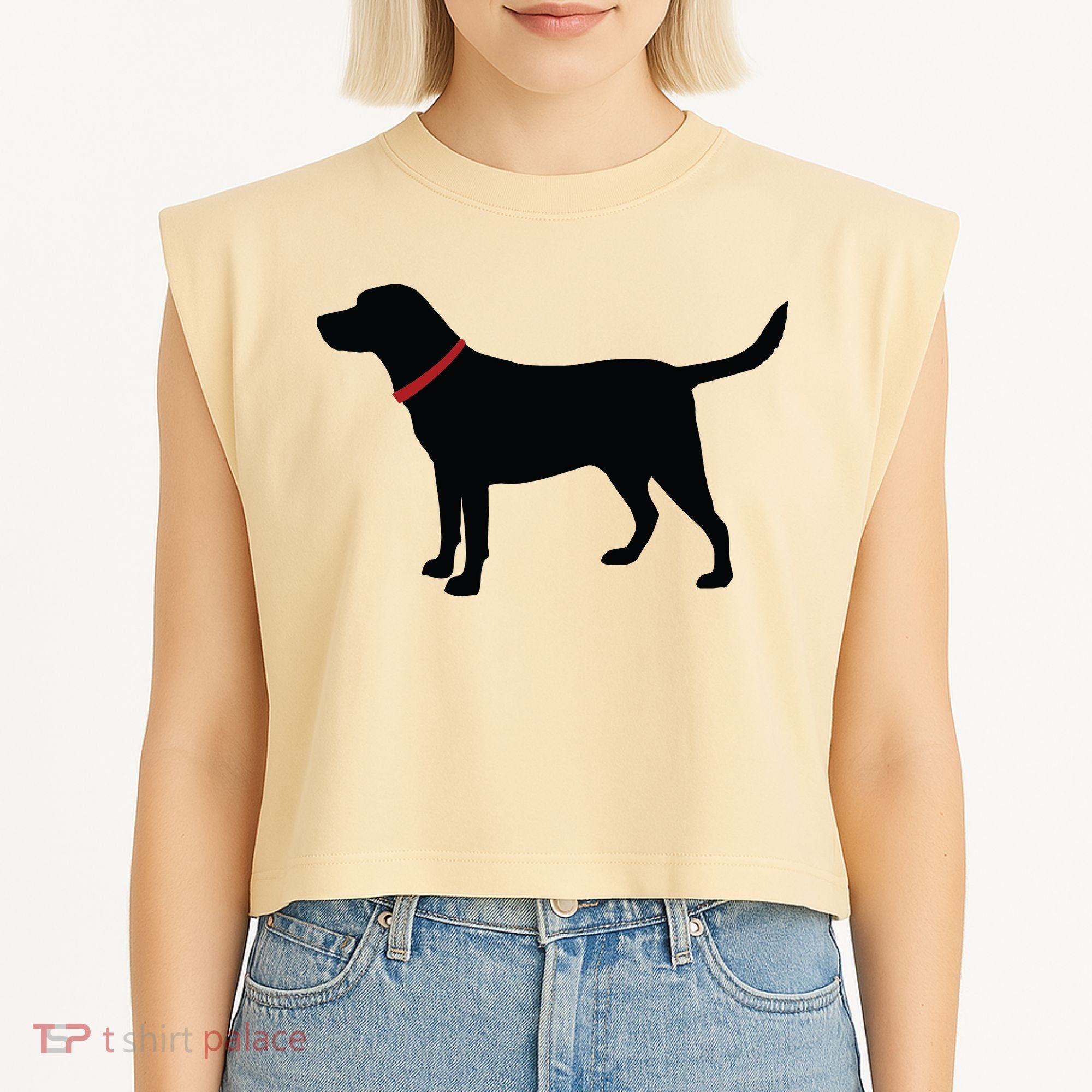 Labrador Retriever Black Garment-Dyed Women's Muscle Tee