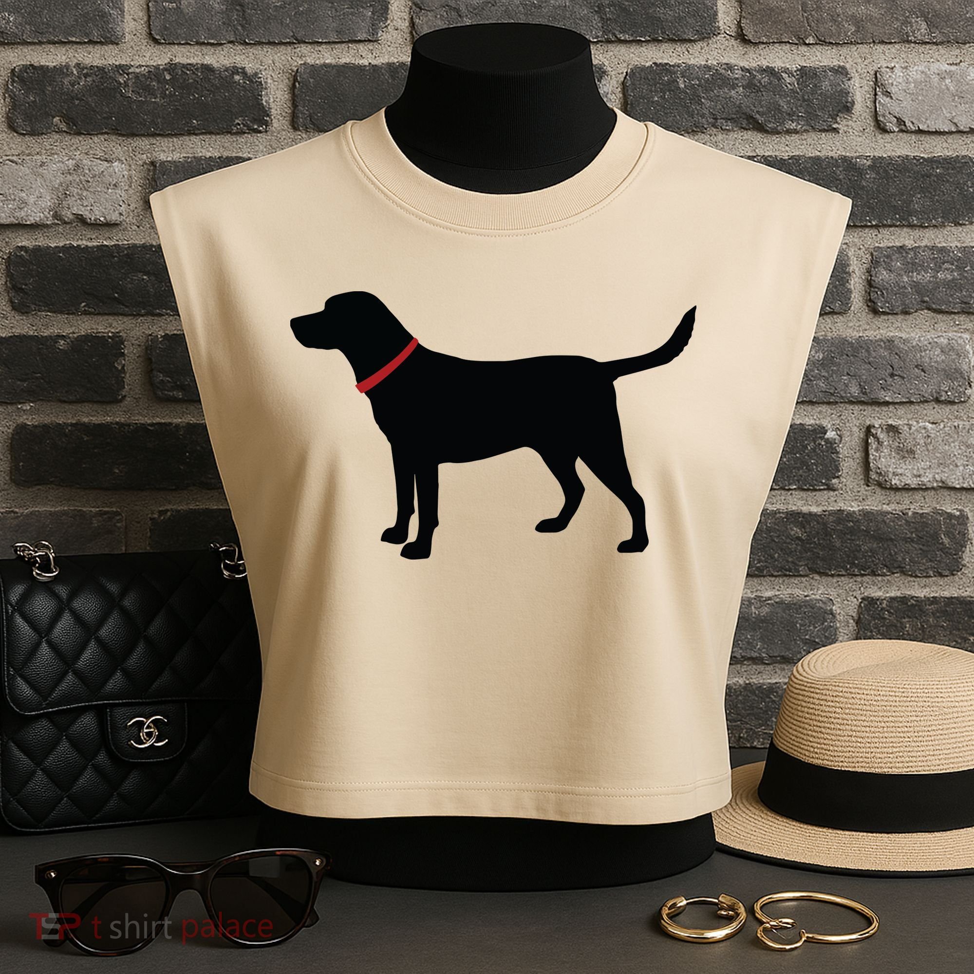 Labrador Retriever Black Garment-Dyed Women's Muscle Tee