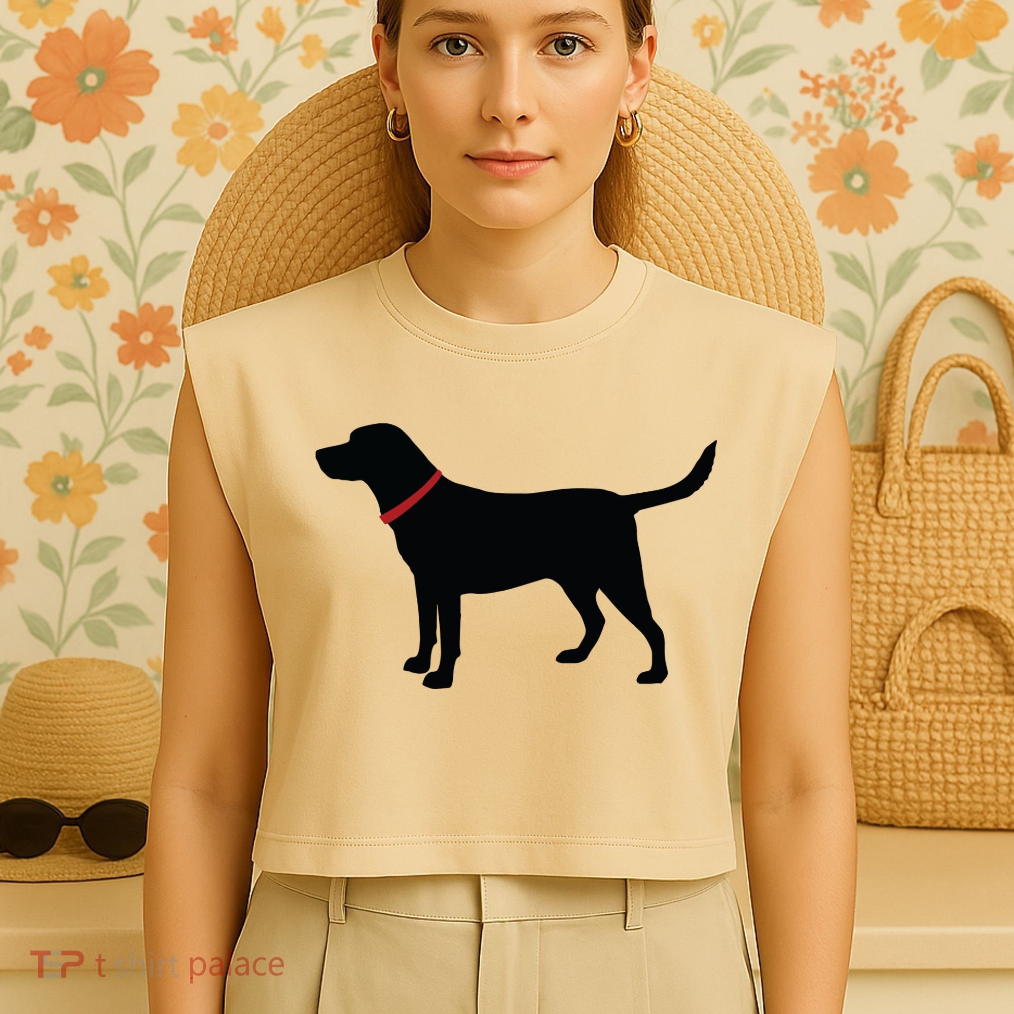 Labrador Retriever Black Garment-Dyed Women's Muscle Tee