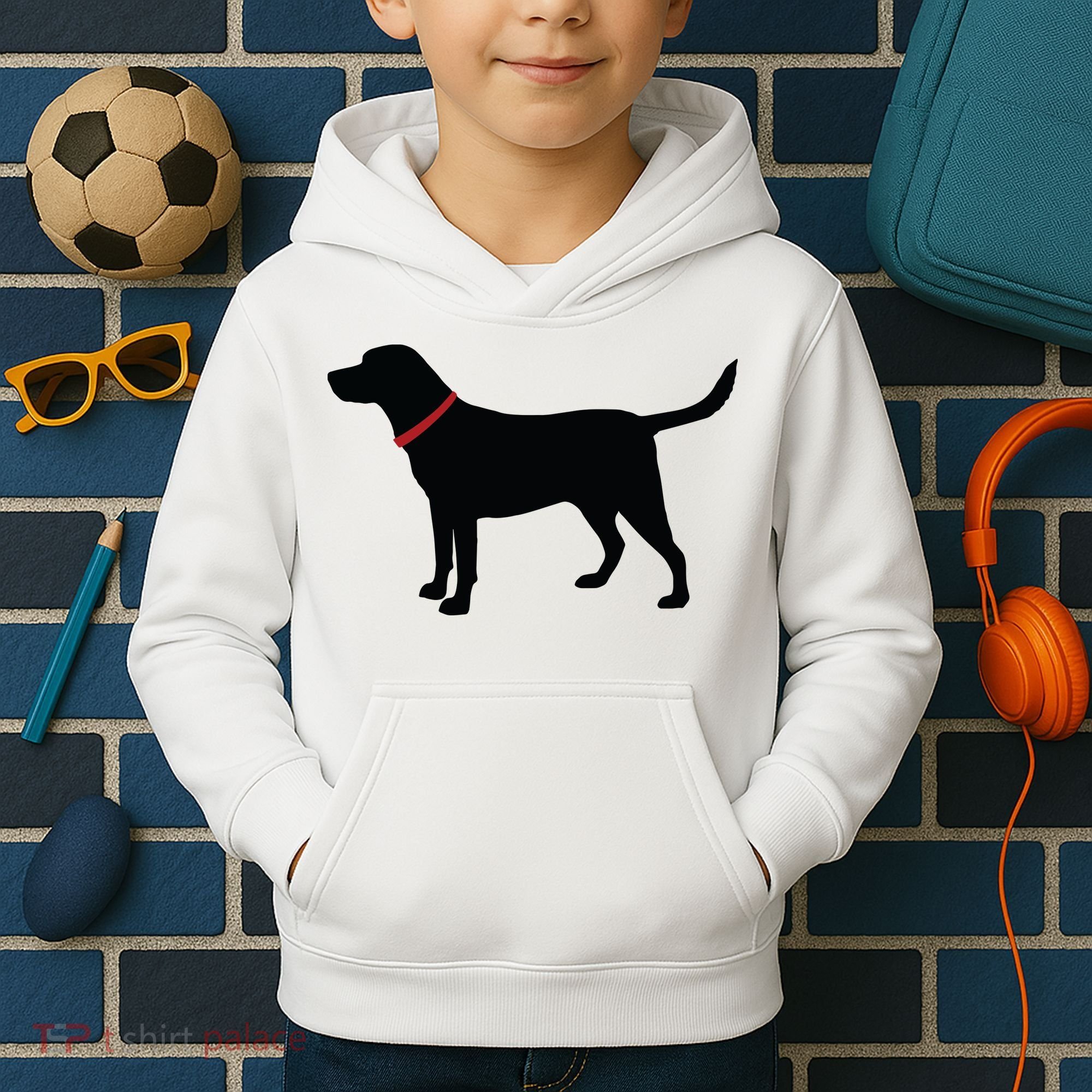Labrador Retriever Black Kids Hoodie