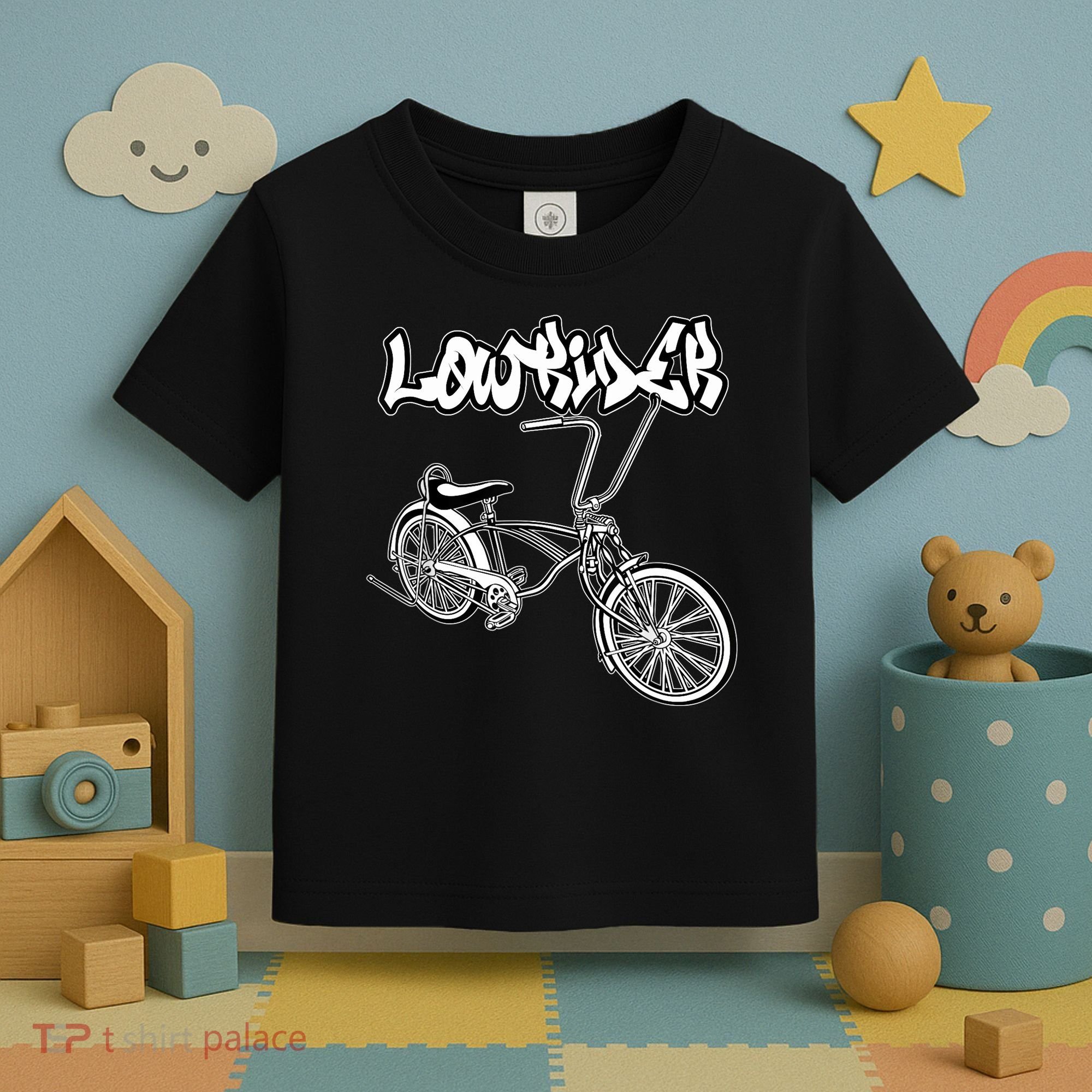 Low Rider Bicycle For . Chicano Cholo Lowrider Bike Toddler T-Shirt