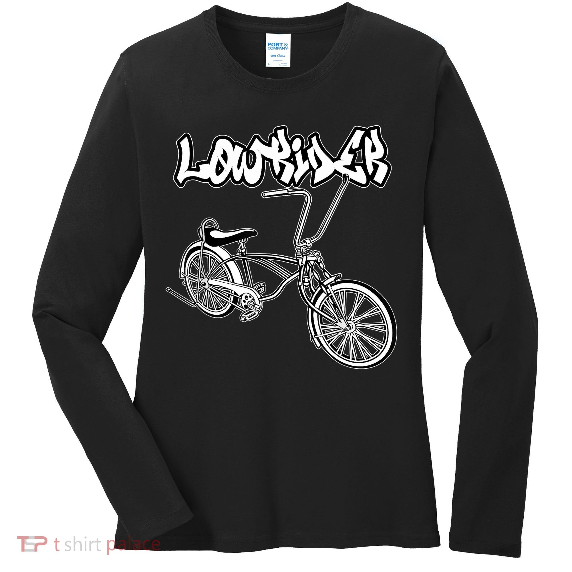 Low Rider Bicycle For . Chicano Cholo Lowrider Bike Women's Long Sleeve Shirt