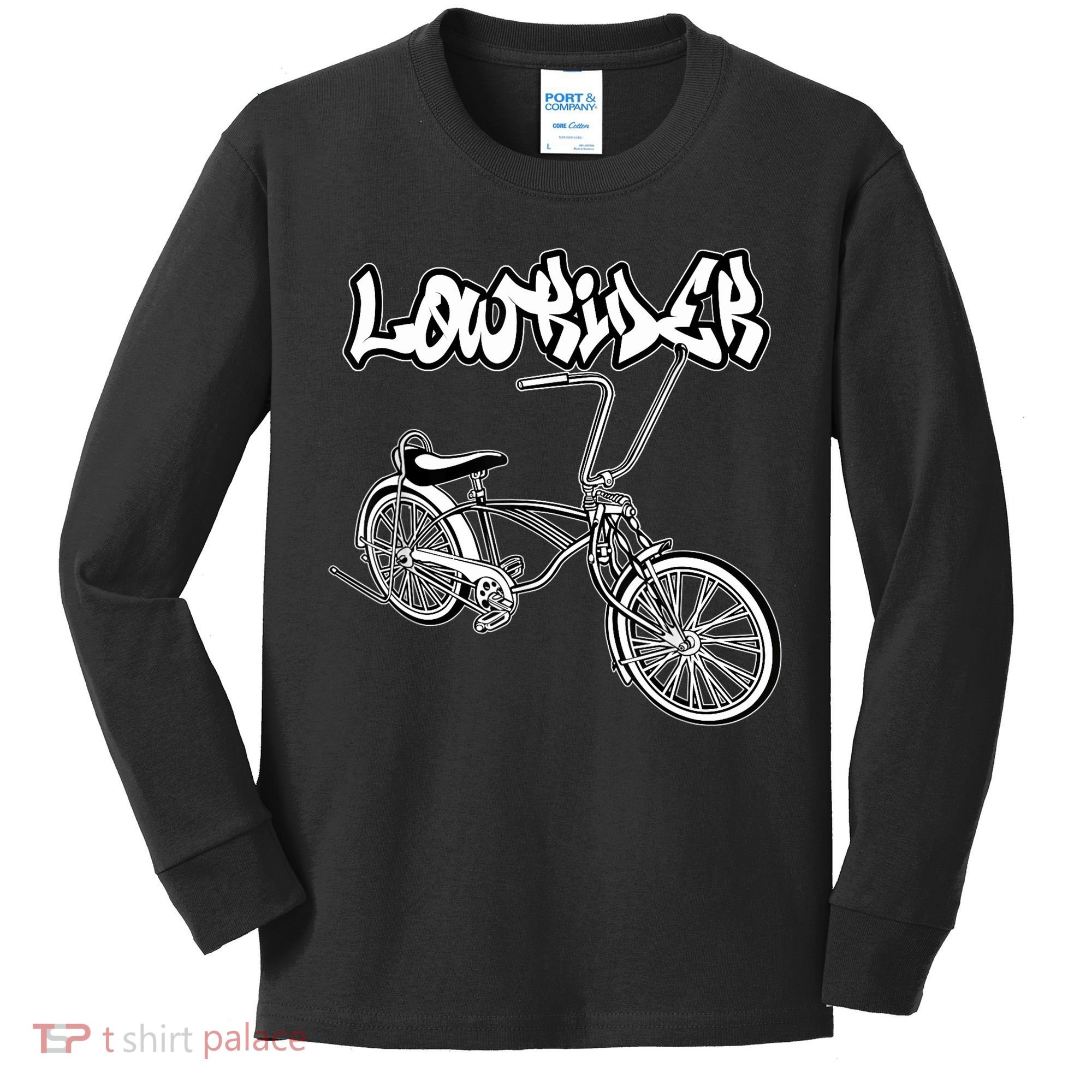 Low Rider Bicycle For . Chicano Cholo Lowrider Bike Kids Long Sleeve Shirt
