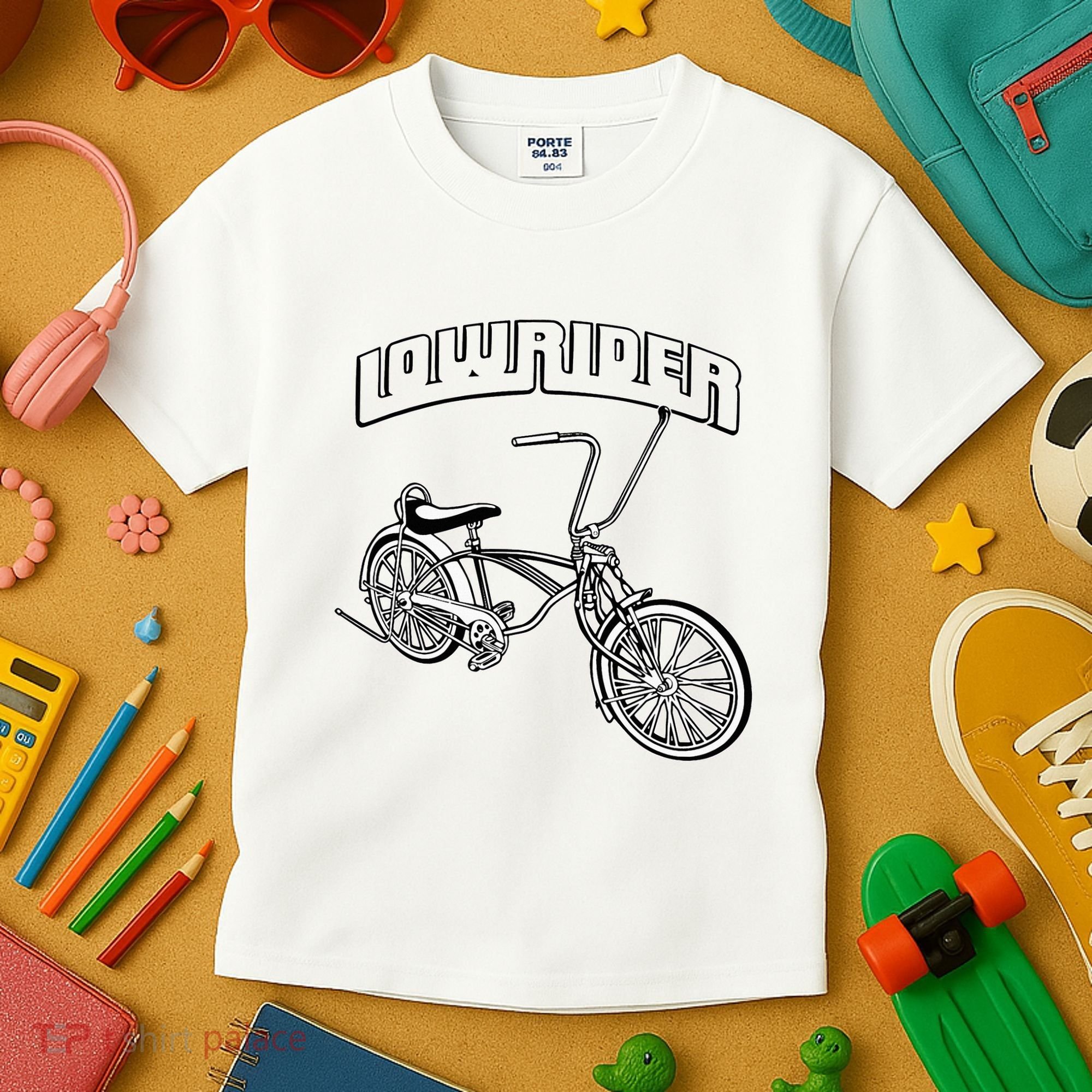Low Rider Bicycle Chicano Cholo Lowrider Bike Kids T-Shirt